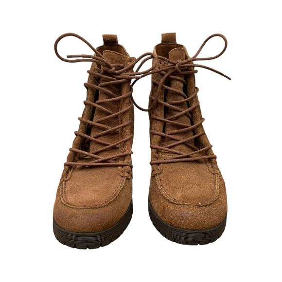 Circus by Sam Edelman Saddle Brown Suede Chunky Heel Bootie Size 8 - Picture 2 of 13